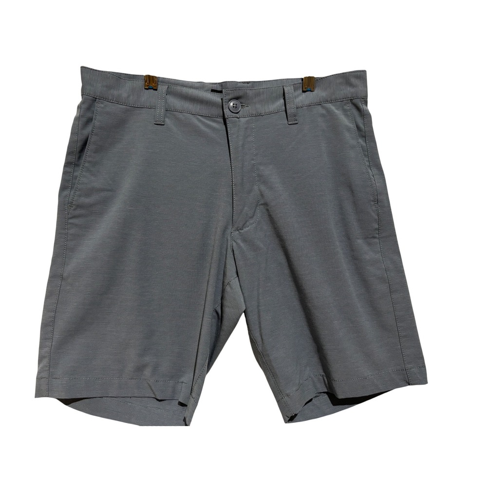 RVCA Daggers Fit Blue/Grey Performance Stretch Shorts Mens sz 28 golf preppy